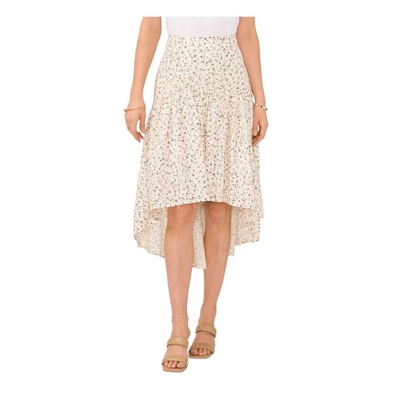 VINCE CAMUTO Dresses & Skirts - VINCE CAMUTO Womens Beige Zippered Lined Tiered Midi Hi-Lo Skirt 0